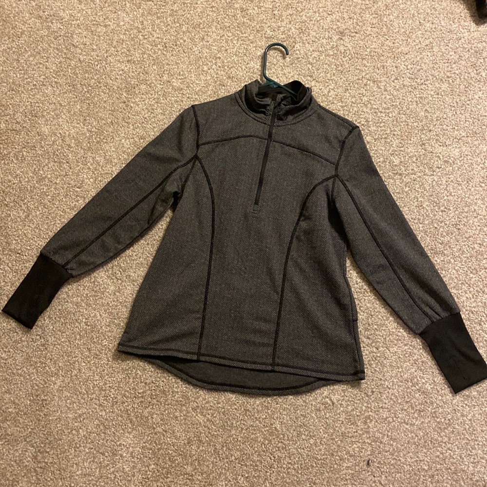 Grey and black zip up sweatshirt